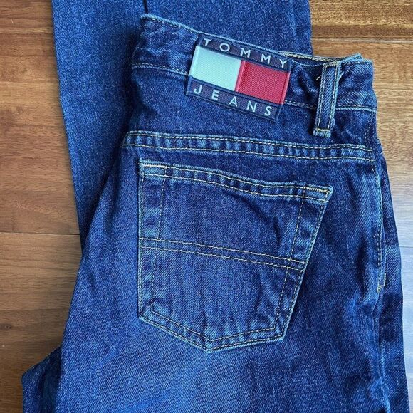 Tommy Hilfiger Jeans  Womens Size 1 Flag Logo Cuff Roller Jean Dark 27 x 30.5 - Picture 4 of 12